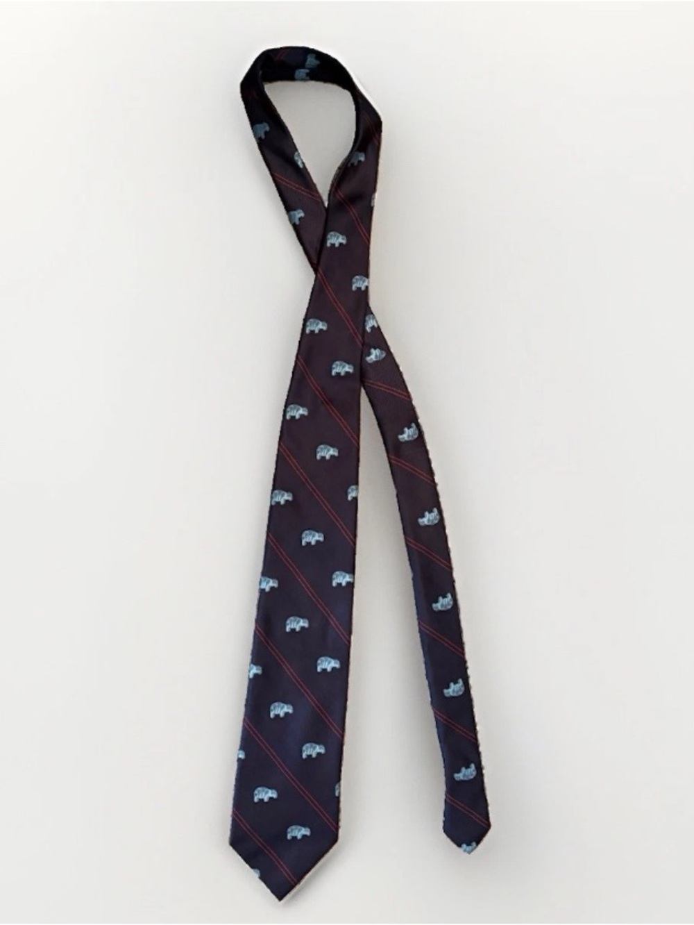 Vintage The Metropolitan Museum of Art Silk Tie Navy Blue Egyptian Hippo